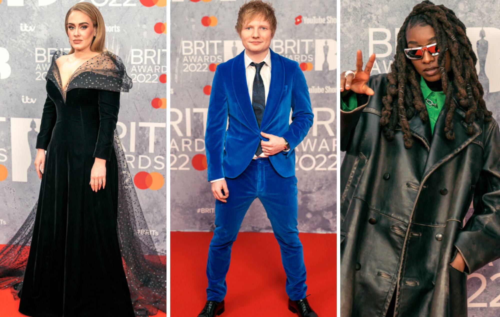 Adele, Ed Sheeran and Little Simz at the BRITs