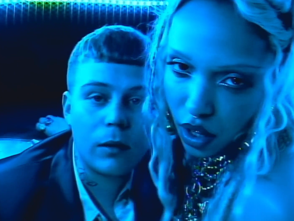 Yung Lean poses with FKA Twigs (Picture: Aidan Zamiri)
