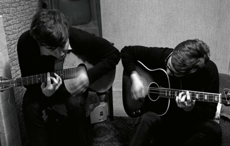 John Lennon and Paul McCartney write 'I Saw Her Standing There' at Forthlin Road (Picture: Mike McCartney)