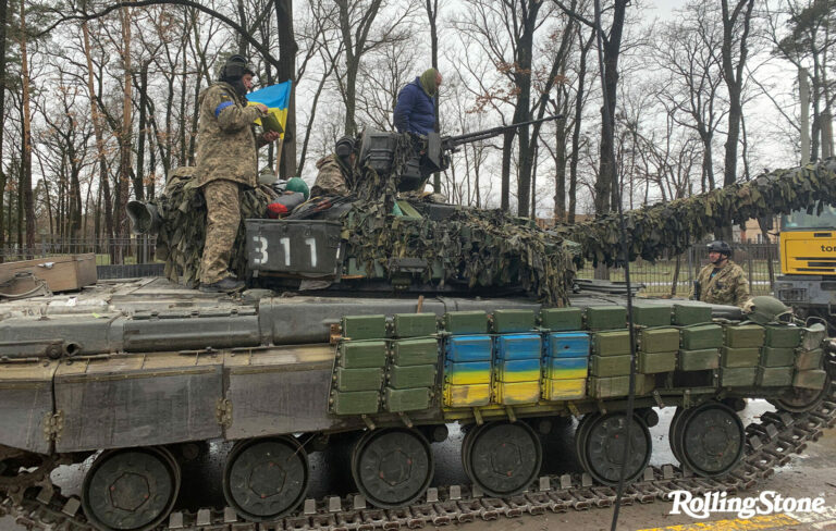 A Ukrainian tank in newly liberated Irpin in the Kyiv Oblast, photo taken April 2nd 2022