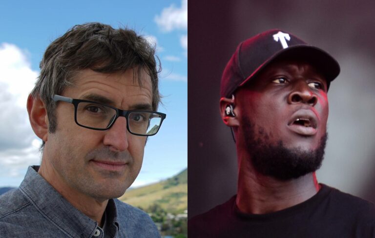A composite photo of Louis Theroux and Stormzy