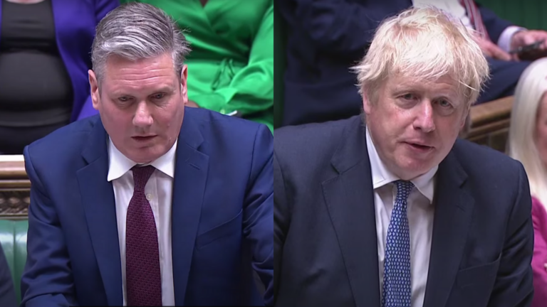 Keir Starmer and Boris Johnson at PMQs