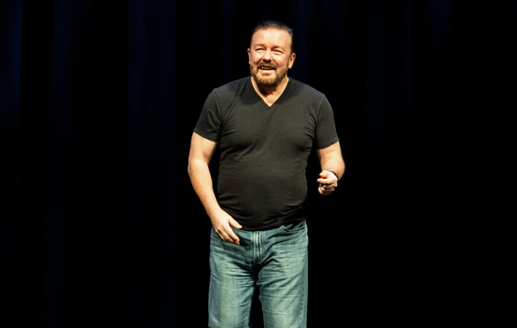 Ricky Gervais performing stand-up