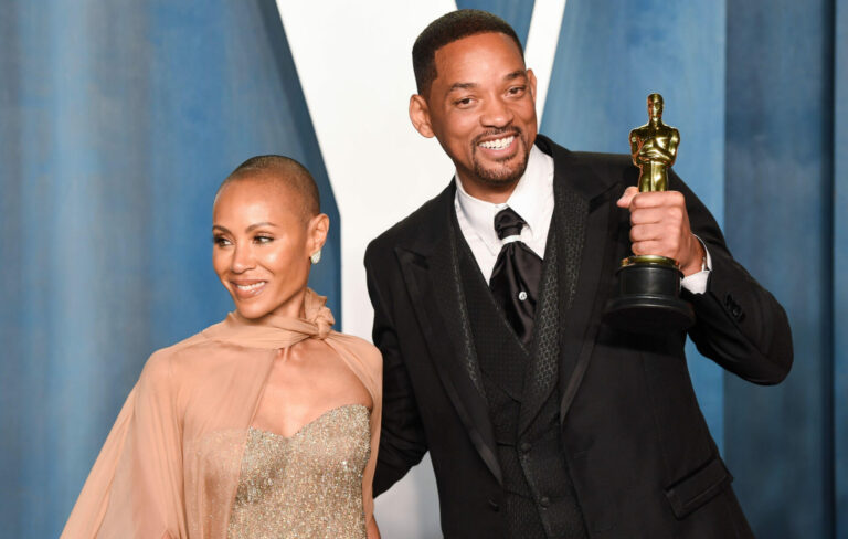 WIll Smith with Jada Pinkett-Smith at the 2022 Academy Awards