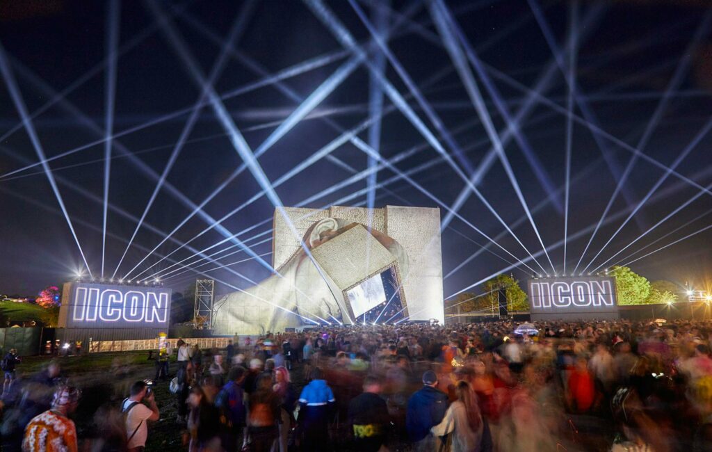 View of IICON stage at Block9, Glastonbury Festival