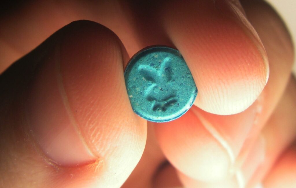 Stock image of an ecstasy pill, as a new drug-checking scheme in the UK is announced