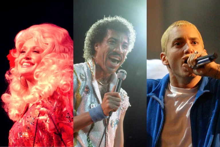 Dolly Parton, Lionel Richie, Eminem from left: Paul Natkin/Getty Images; Michael Ochs Archives/Getty Images; Frank Micelotta/ImageDirect/Getty Images