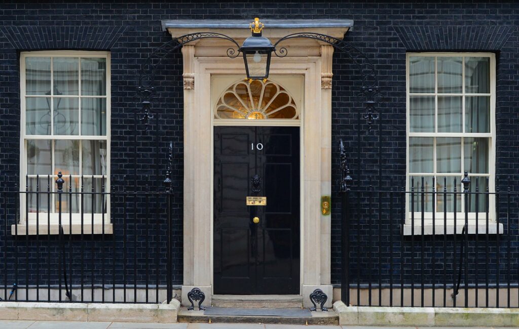 Outside view of Number 10, Downing Street