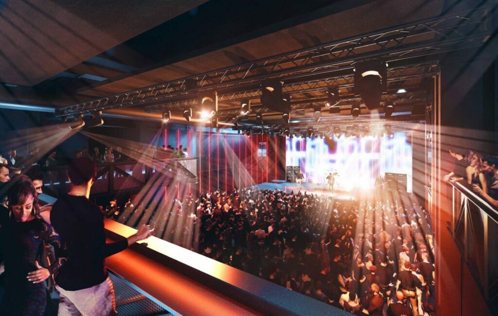 A render of the Outernet live music venue