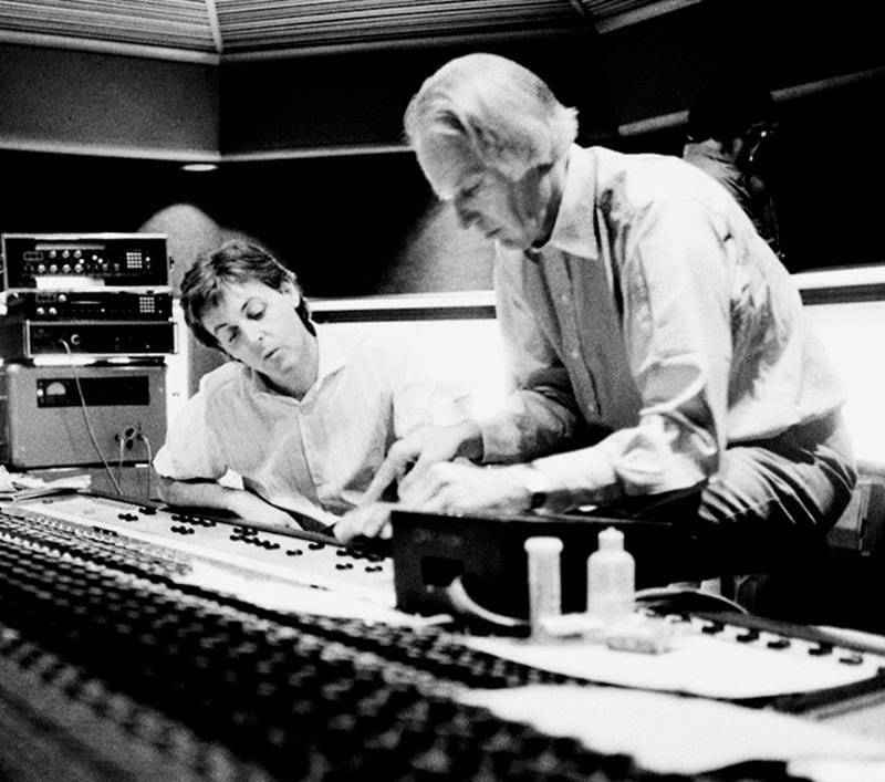 George Martin and Paul McCartney in the studio (Picture: Tommy Hanley)