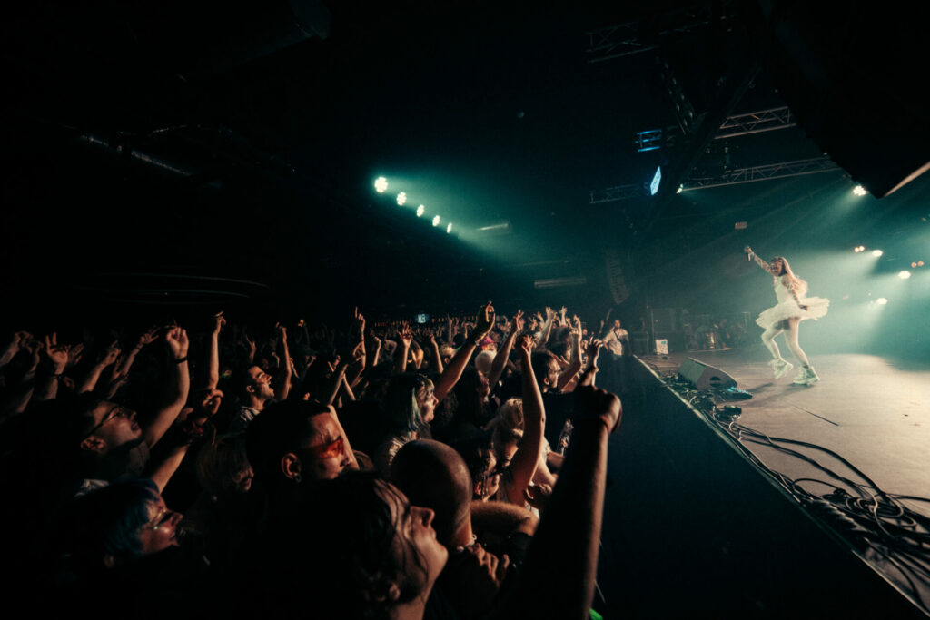 Hannah Diamond photographed performing at Razzmatazz 2 as part of PC Music’s Acid Angel for Primavera Sound 2022