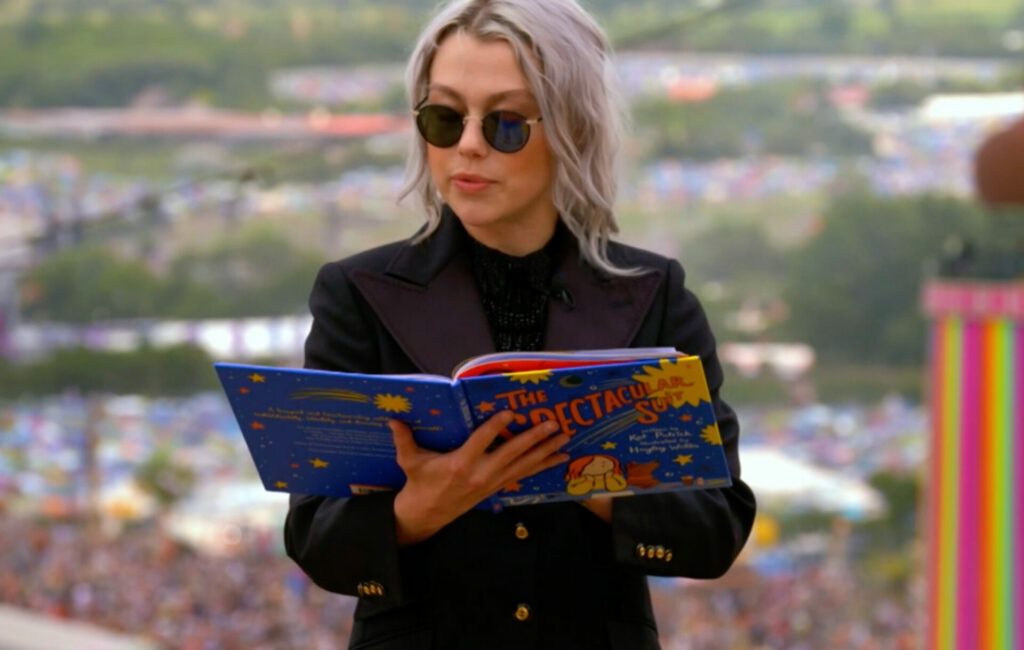 Phoebe Bridgers reads the CBeebies bedtime story at Glastonbury, June 2022