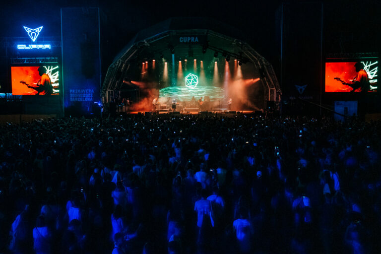 Slowdive photographed performing on the CUPRA stage for Primavera Sound 2022