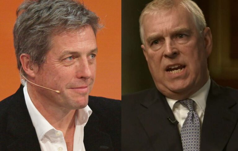 Hugh Grant and Prince Andrew (Picture: Commons/BBC)