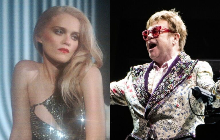 composite image of Sky Ferreira and Elton John