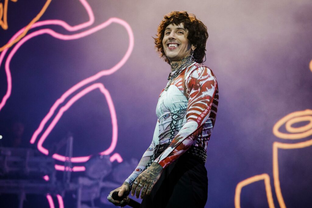 Bring Me the Horizon perform live on stage at Leeds Festival, UK