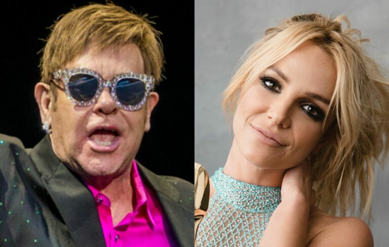 Elton John and Britney Spears are seen in a composite image