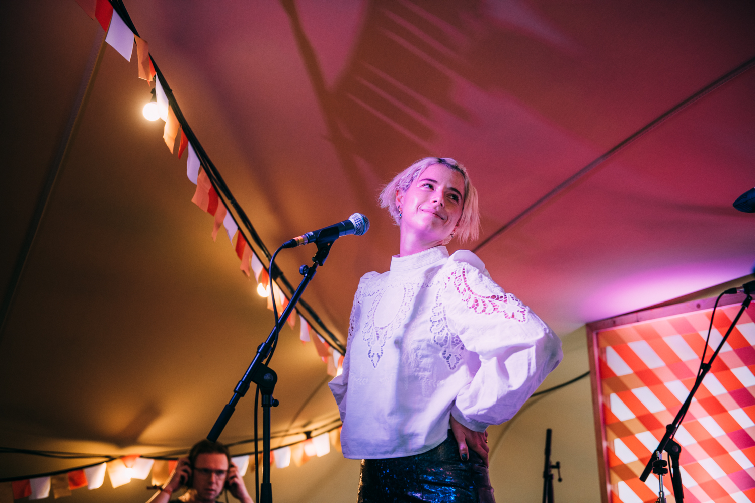 Jessie Buckley on stage at Green Man 2022
