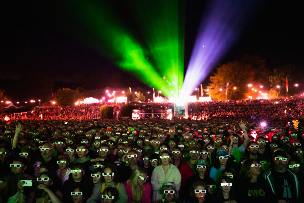 Crowd at Kraftwerk's Green Man 2022 performance.