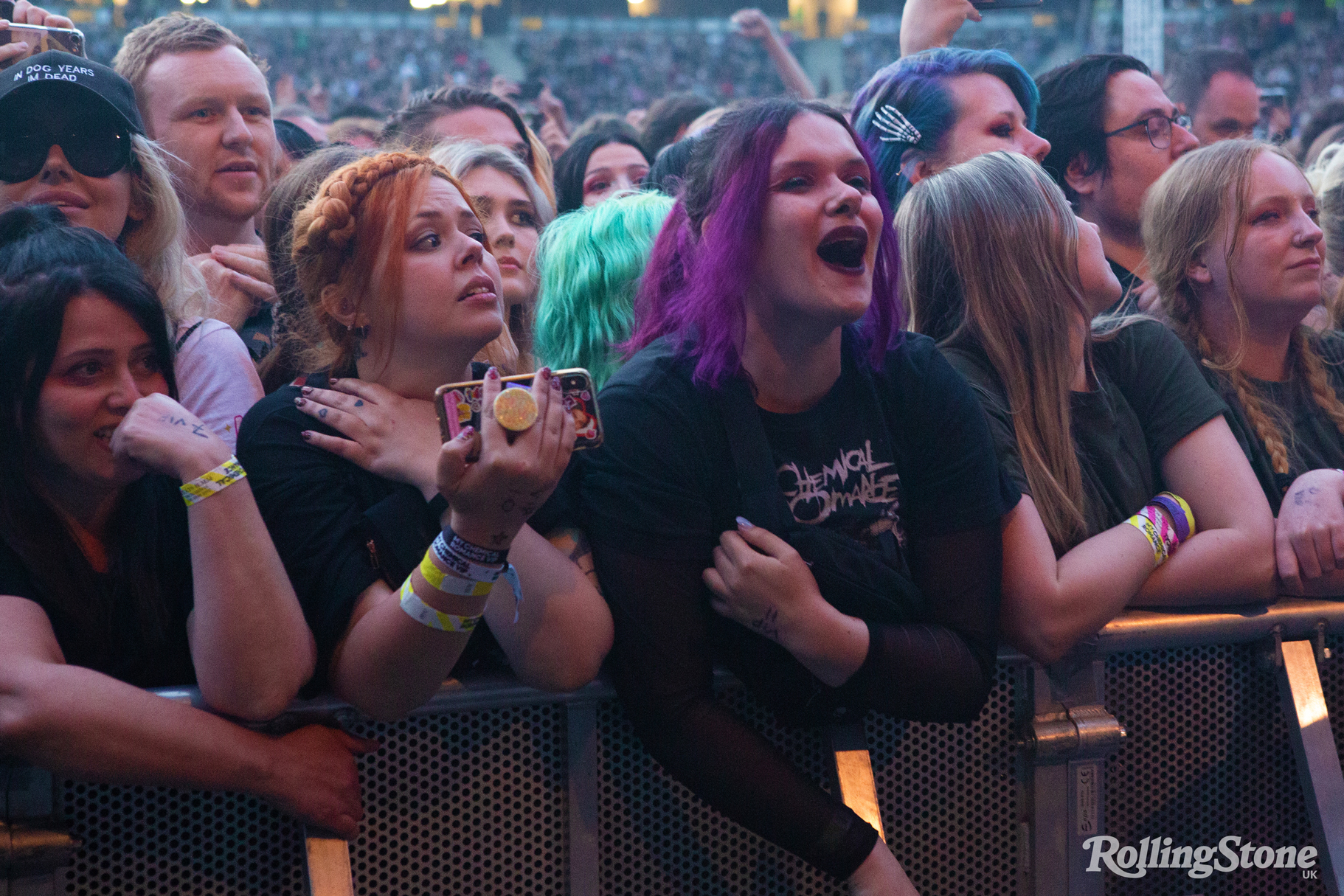 My Chemical Romance fans watching the band on-stage in Milton Keynes
