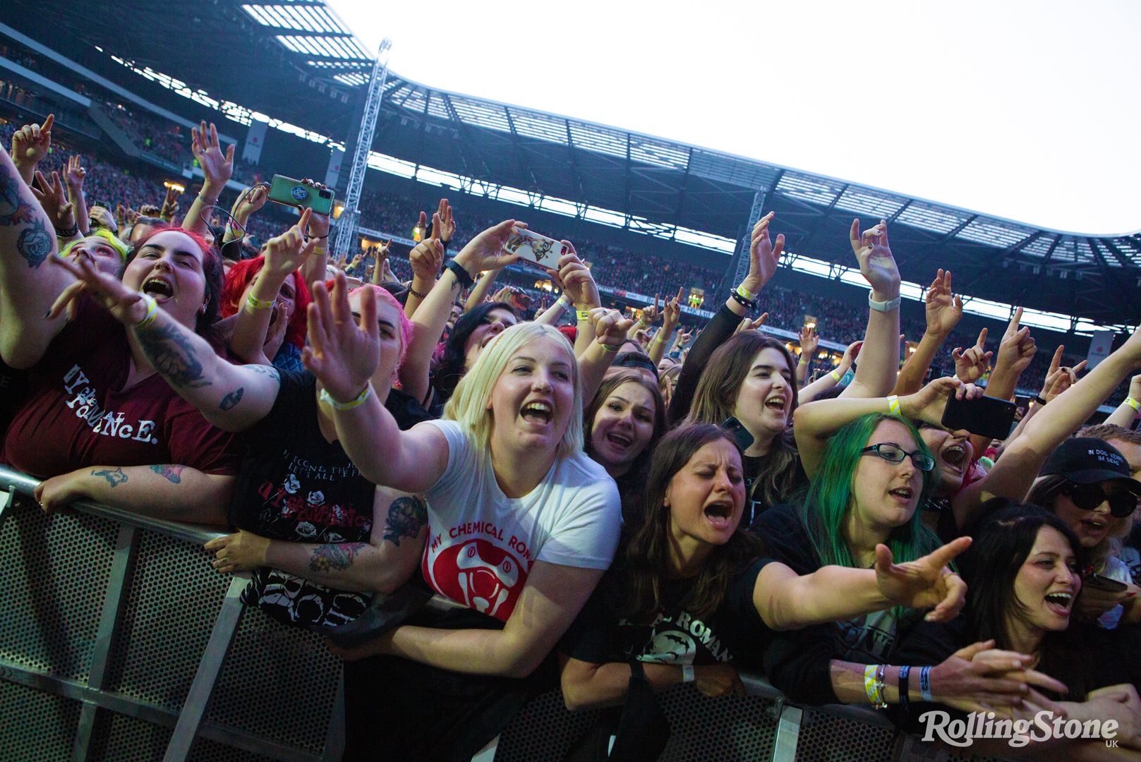 Excited fans in Milton Keynes watch My Chemical Romance