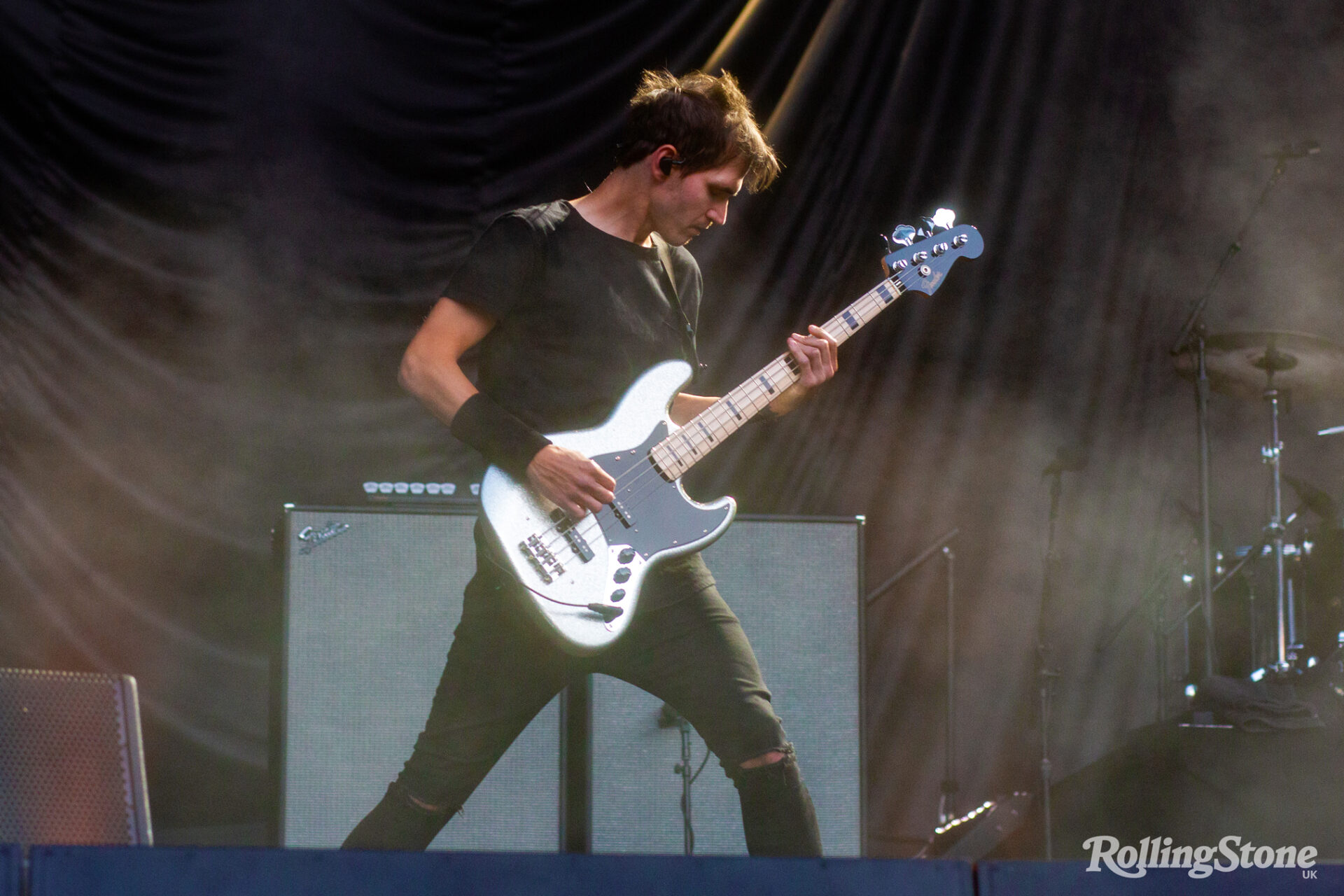 My Chemical Romance’s Mikey Way performs in Milton Keynes in front of roughly 90,000 fans