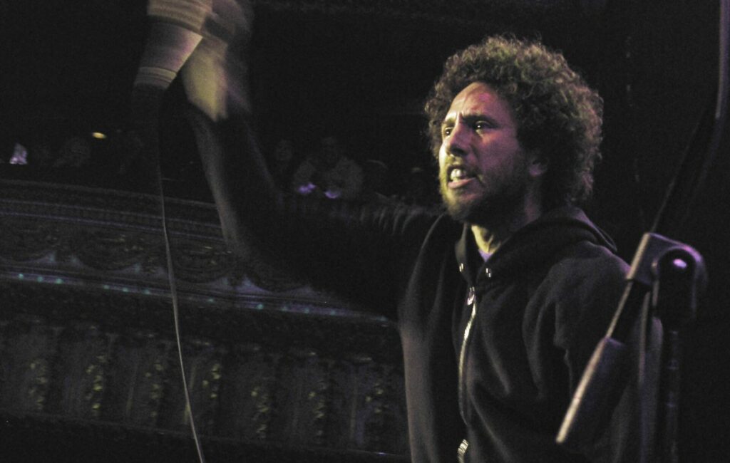 Zack de la Rocha of Rage Against the Machine performing live in 2007