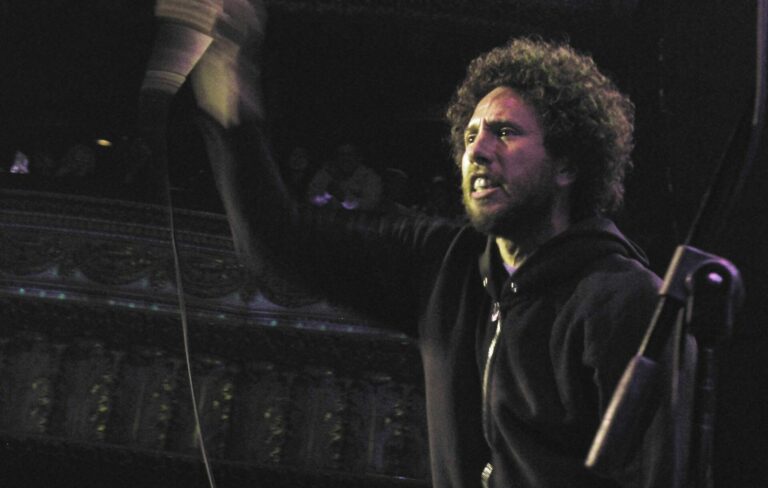 Zack de la Rocha of Rage Against the Machine performing live in 2007