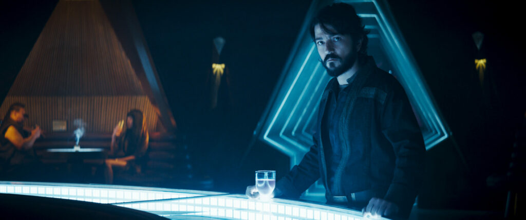 A still image of Cassian Andor (played by Diego Luna) in the new series ‘Andor’
