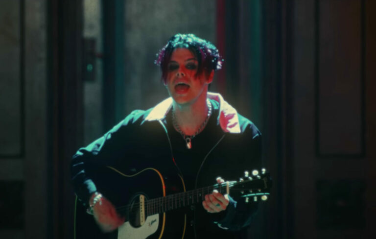 a screenshot of Yungblud in the official video for his single 'Tissues'