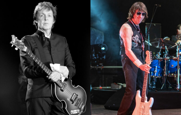 Split of Paul McCartney, 2010, and Jeff Beck, 2018