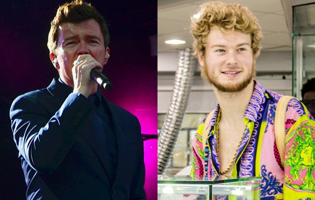 Rick Astley and Yung Gravy pose in a composite image