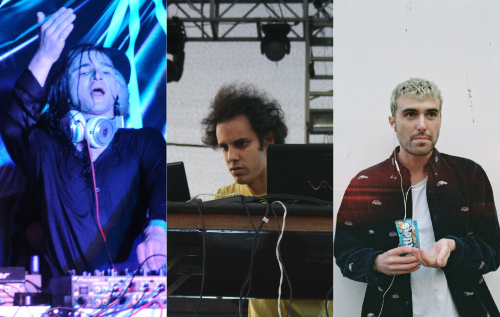 Three-way split of Skrillex, Four Tet and Fred again..