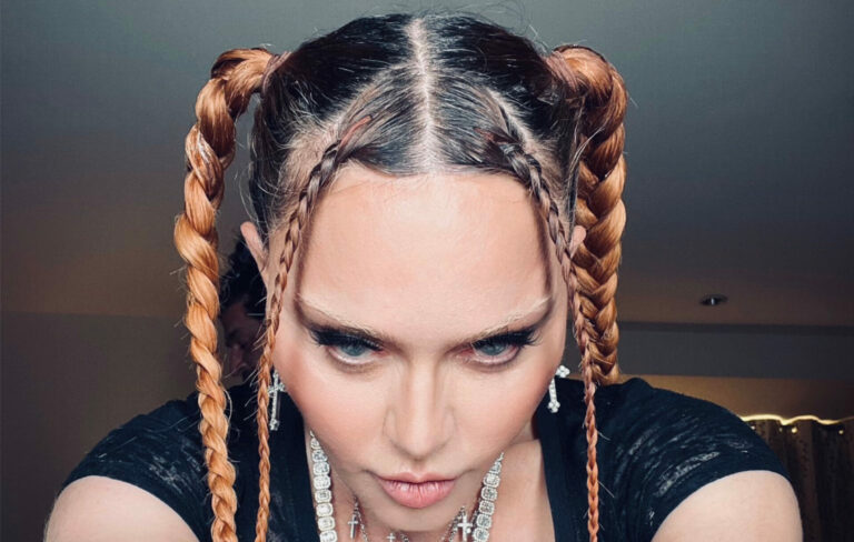 Madonna in a selfie posted to Twitter, February 2023