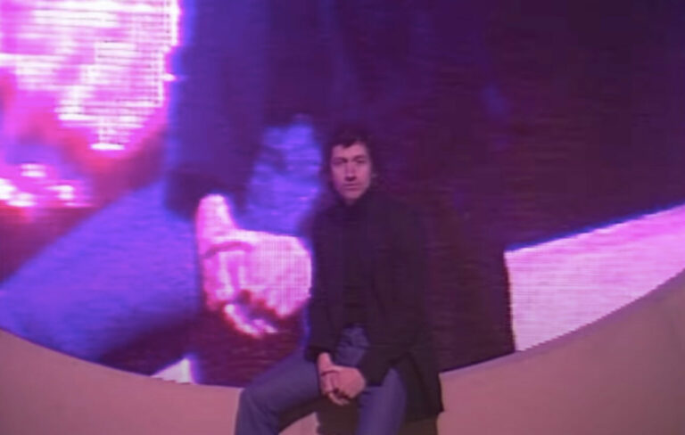 Alex Turner in the official music video for Arctic Monkeys' single 'Sculptures Of Anything Goes'