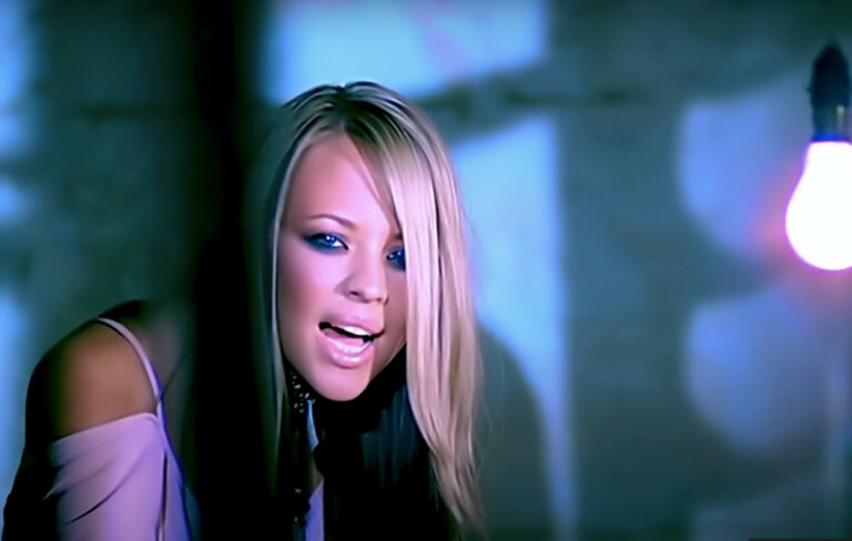 Kimberley Walsh in the official music video for Girls Aloud's 'Sound Of The Underground'