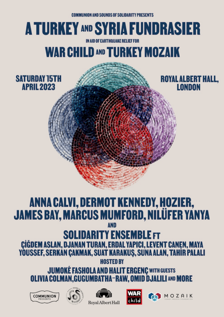 A Turkey and Syria Fundraiser concert poster 