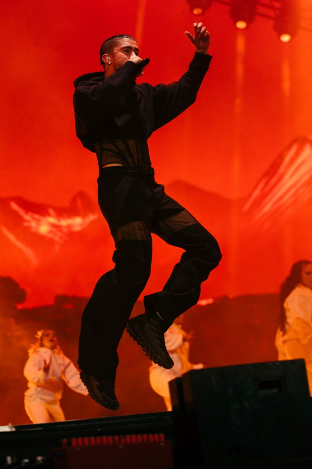 Bad Bunny steals the style show at Coachella, wearing Mugler