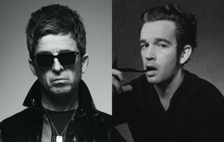 Noel Gallagher, Matty Healy black and white shots