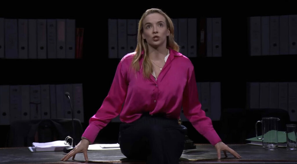 Jodie Comer in a screengrab from a ‘Prima Facie’ trailer, 2023