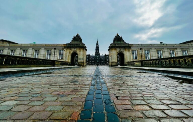 Copenhagen architecture against a gloomy sky