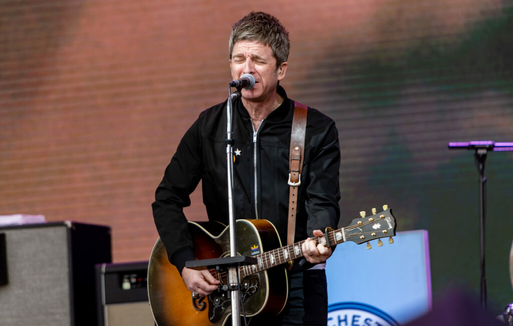 Noel Gallagher on the Pyramid Stage at Glastonbury, June 2022