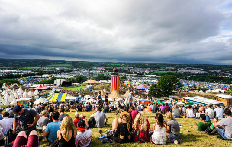 Revellers at Glastonbury Festival 2016