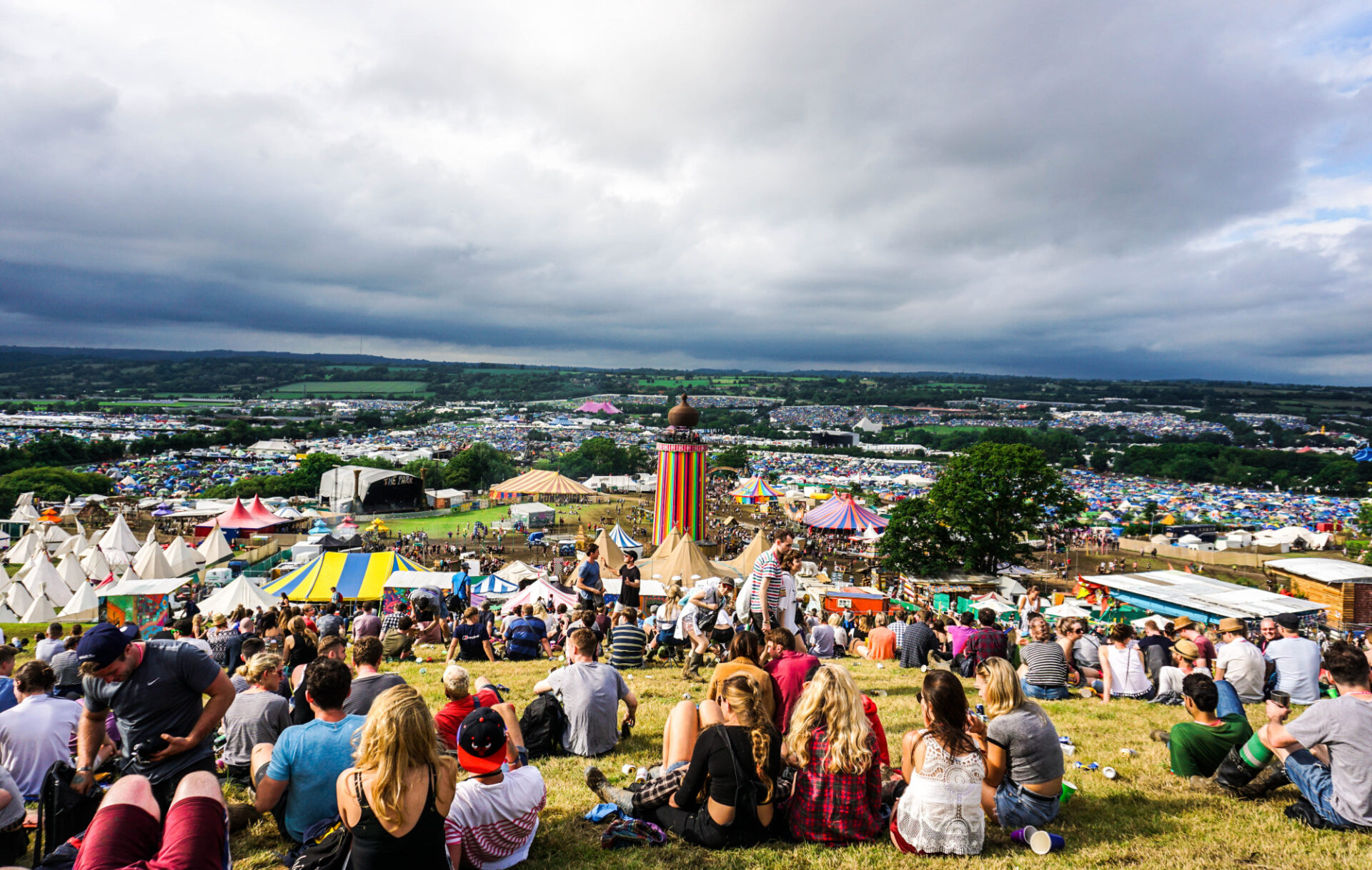 Revellers at Glastonbury Festival 2016