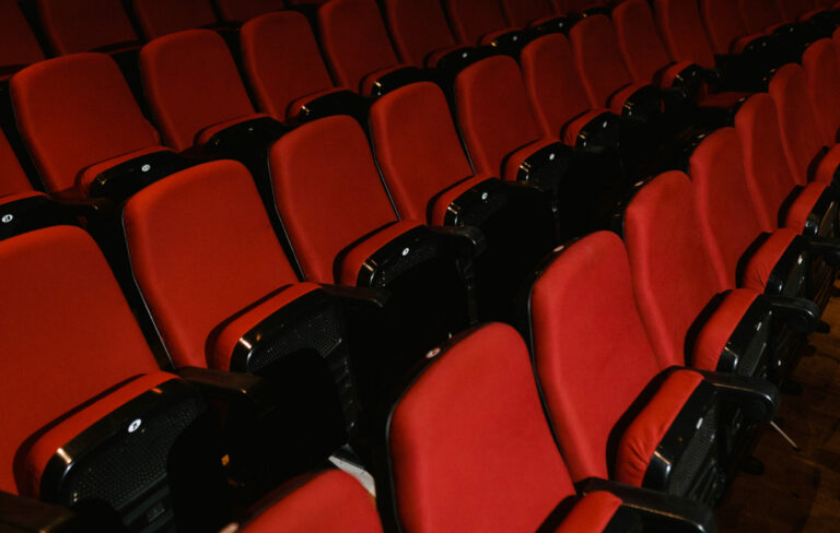 Stock image of red cinema seats