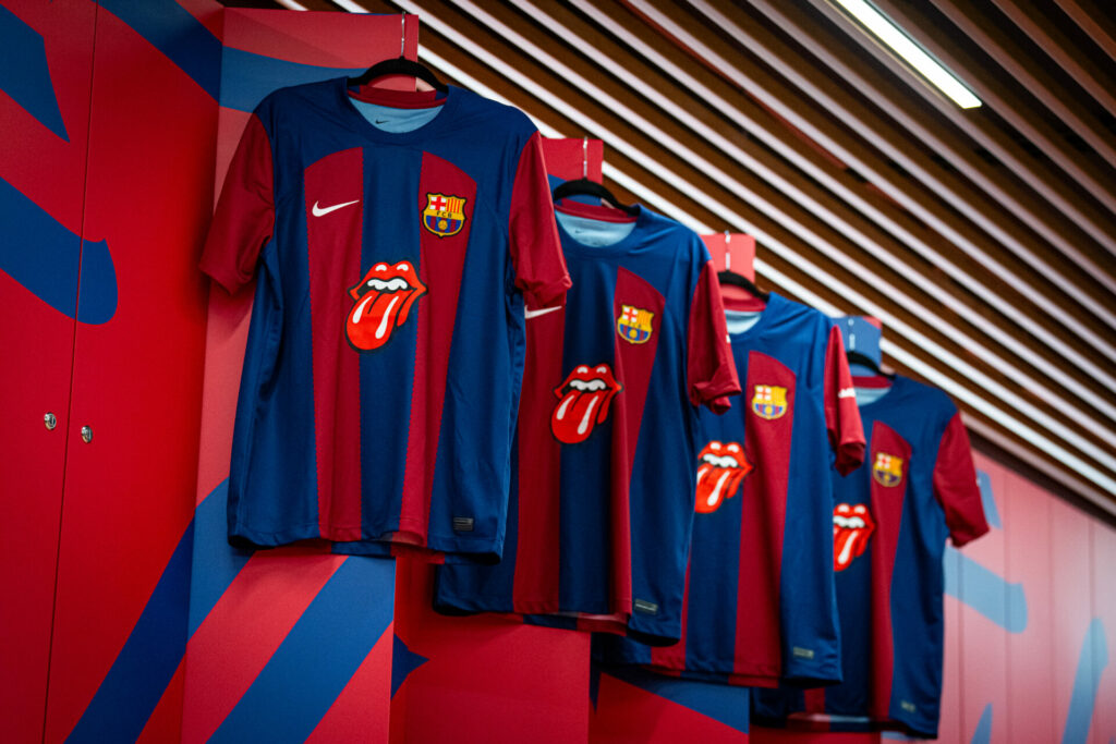 FC Barcelona unveils special El Clásico shirts with The Rolling Stones'  iconic lips logo