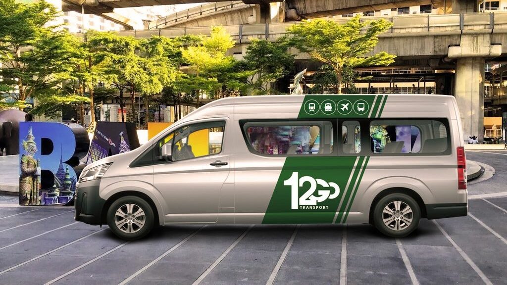A sprinter van with 12go decals