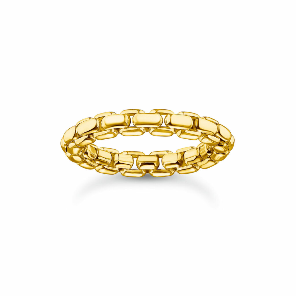 Gold chain link ring