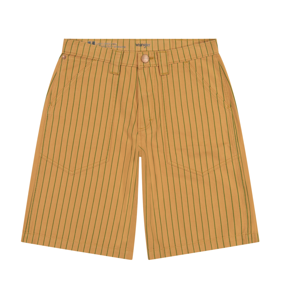 Mustard pinstripe Wrangler shorts