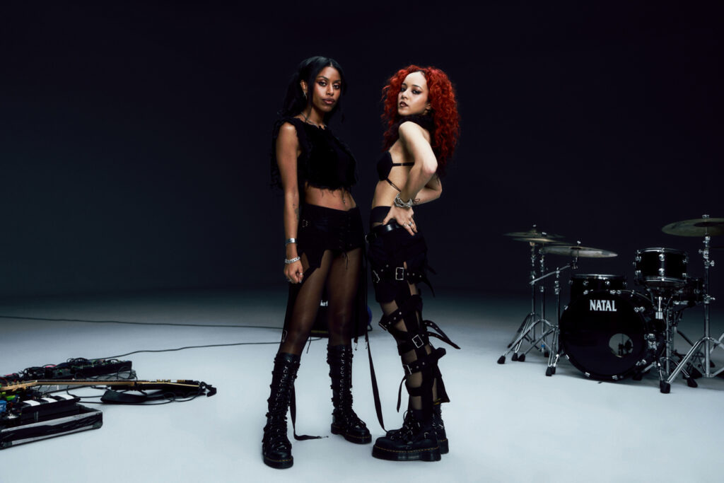 Nova Twins pose for a photoshoot